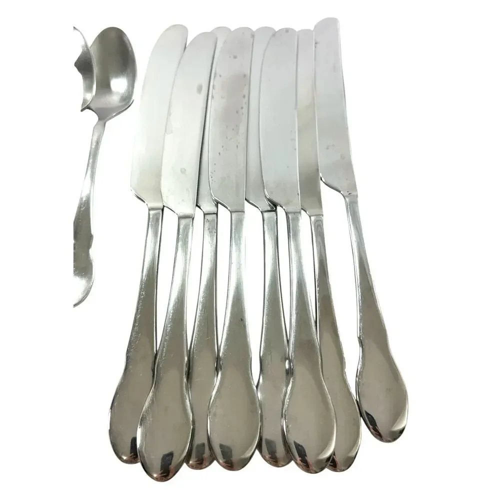 40 Pc Gourmet Settings 18/10 Stainless Steel Flatware Set Modern Pattern